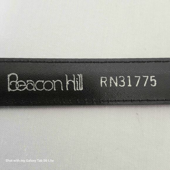 Beacon Hill Belt Skinny Large 29" to 31" Waist Semi Aniline Black Leather - Picture 9 of 14